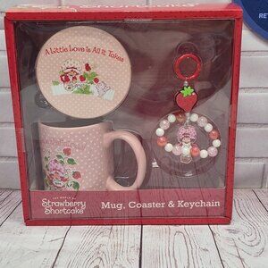 Strawberry Shortcake Mug, Coaster And Keychain Boxed Gift Bundle Set